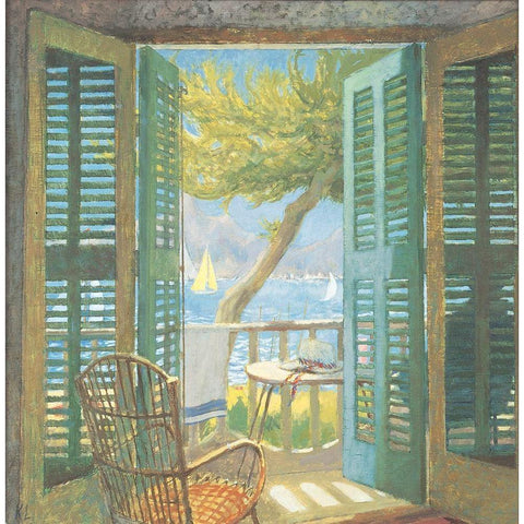 The Cabana White Modern Wood Framed Art Print by Unknown