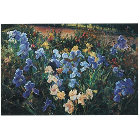 Blue Fields Black Modern Wood Framed Art Print by Unknown