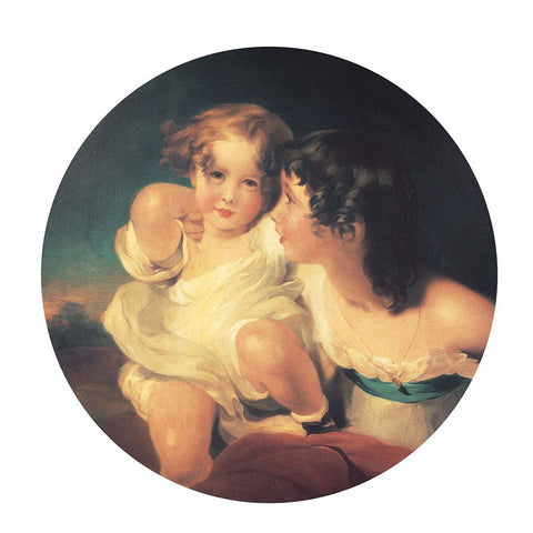 Two Sisters Black Ornate Wood Framed Art Print with Double Matting by Unknown