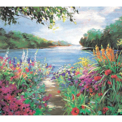 Kakeside Flowers II Black Modern Wood Framed Art Print with Double Matting by Unknown
