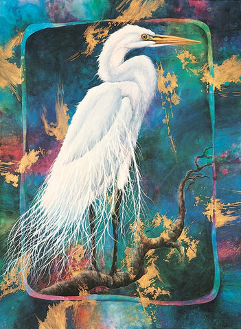 Heron II Black Modern Wood Framed Art Print by Unknown