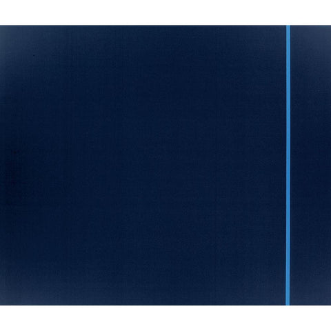 Blue Thin Line Black Modern Wood Framed Art Print with Double Matting by Unknown