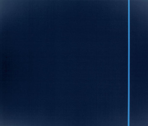 Blue Thin Line Black Ornate Wood Framed Art Print with Double Matting by Unknown