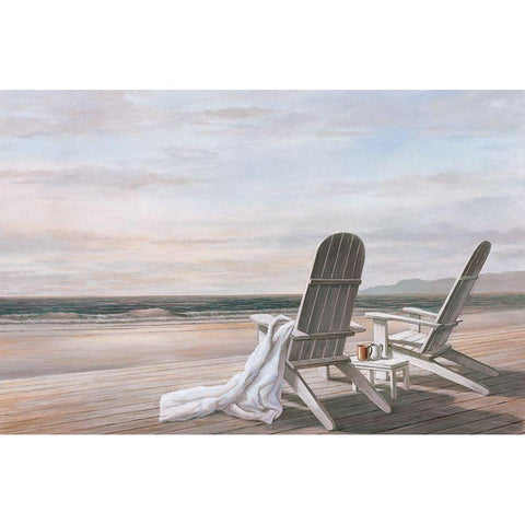 Coffee on the Beach II Gold Ornate Wood Framed Art Print with Double Matting by Unknown