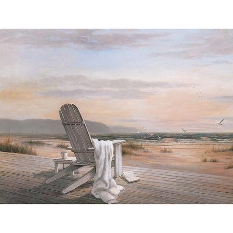 Coffee on the Beach II Gold Ornate Wood Framed Art Print with Double Matting by Unknown