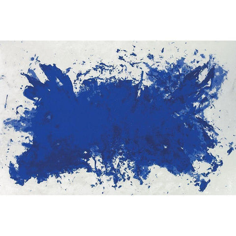 Color Blue White Modern Wood Framed Art Print by Unknown