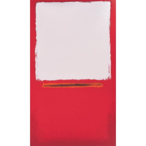 Red Block Black Modern Wood Framed Art Print with Double Matting by Unknown