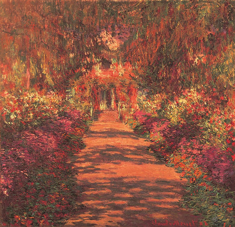 Forest Trail Black Modern Wood Framed Art Print by Unknown