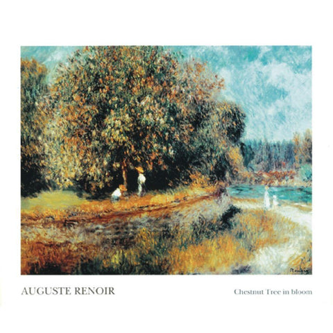 Chestnut Tree White Modern Wood Framed Art Print by Renoir, Pierre-Auguste
