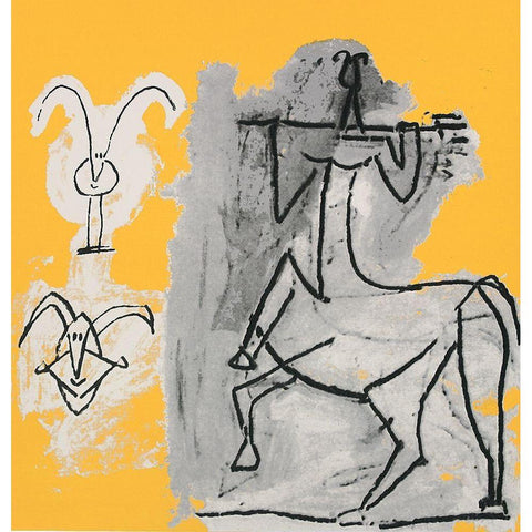 Horseman White Modern Wood Framed Art Print by Unknown