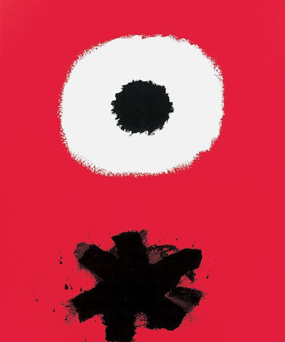 Flower White Modern Wood Framed Art Print with Double Matting by Unknown