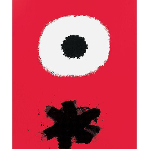 Flower Black Modern Wood Framed Art Print with Double Matting by Unknown