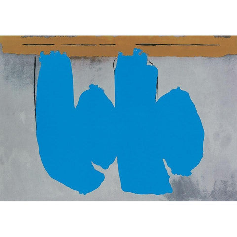 Blue sur Gris Black Modern Wood Framed Art Print with Double Matting by Unknown