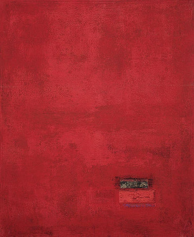 Red Mosaique White Modern Wood Framed Art Print with Double Matting by Unknown