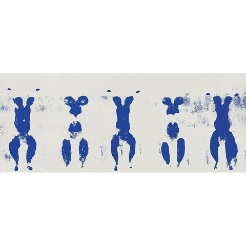 Blue Panel White Modern Wood Framed Art Print by Unknown