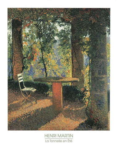 La Tonnelle en Ete White Modern Wood Framed Art Print with Double Matting by Martin