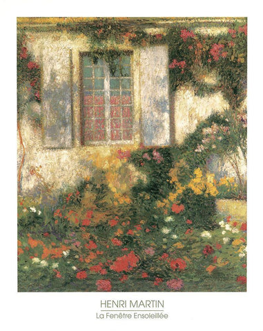 La Fenetre Black Ornate Wood Framed Art Print with Double Matting by Martin