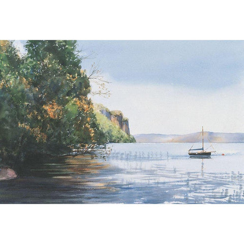 Drop Anchor Black Modern Wood Framed Art Print with Double Matting by Unknown