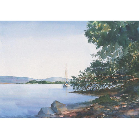 Safe Harbor Black Modern Wood Framed Art Print with Double Matting by Unknown