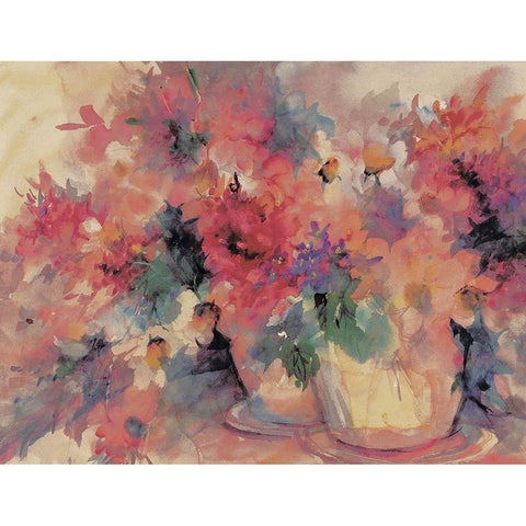 Bouquet Abstract I White Modern Wood Framed Art Print by Unknown