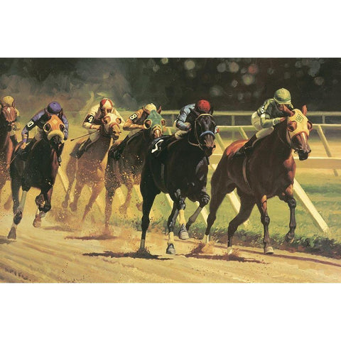 The Derby Black Modern Wood Framed Art Print with Double Matting by Unknown