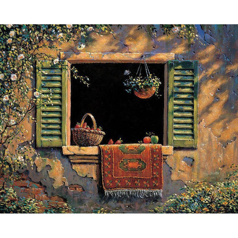 Hacienda Window Black Modern Wood Framed Art Print by Unknown