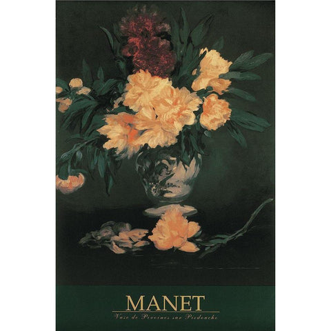Manet Floral Black Modern Wood Framed Art Print by Manet