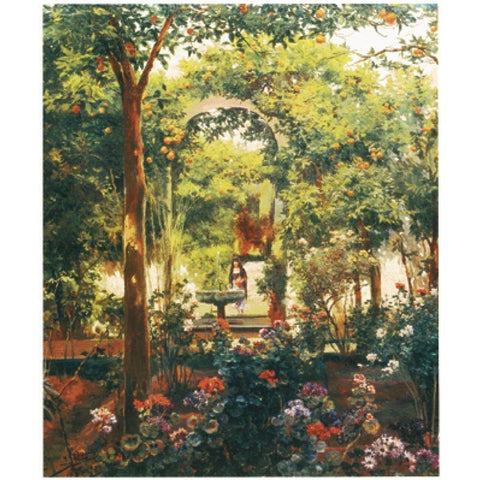 Garden Black Modern Wood Framed Art Print by Unknown