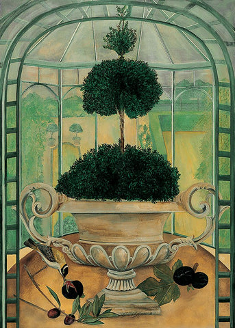 Topiary II Black Modern Wood Framed Art Print by Unknown