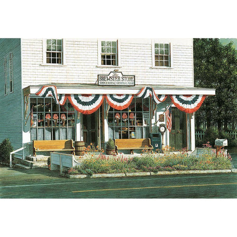 General Store Black Modern Wood Framed Art Print by Unknown