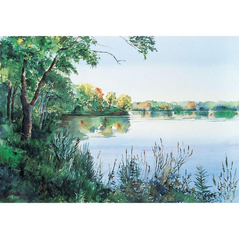 Laleside Serenity Black Modern Wood Framed Art Print with Double Matting by Unknown