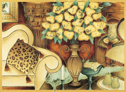 Parlor Poppies Black Modern Wood Framed Art Print by Unknown