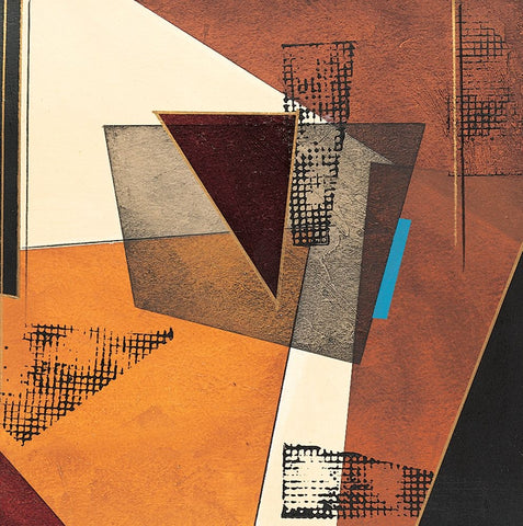 Patchwork Collage Abstract I Black Modern Wood Framed Art Print by Unknown