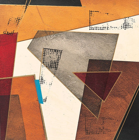 Patchwork Collage Abstract II Black Ornate Wood Framed Art Print with Double Matting by Unknown