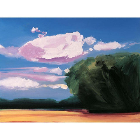 Azure Sky II White Modern Wood Framed Art Print by Unknown