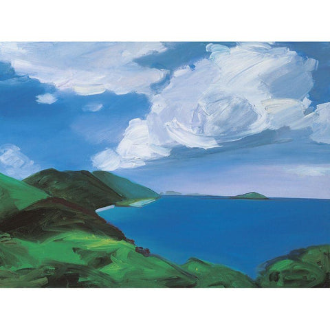 Azure Sky III Gold Ornate Wood Framed Art Print with Double Matting by Unknown