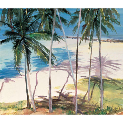 Palm Trees III Black Modern Wood Framed Art Print with Double Matting by Unknown