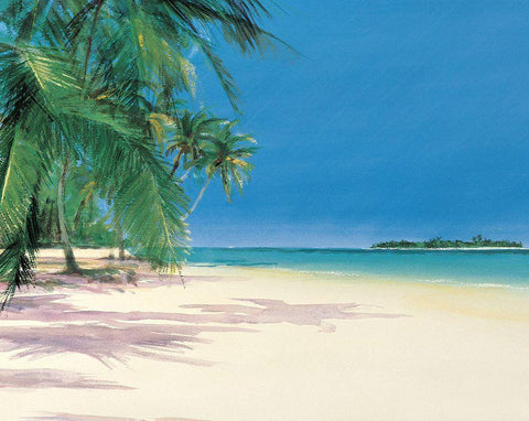 Palm Trees IV Black Ornate Wood Framed Art Print with Double Matting by Unknown