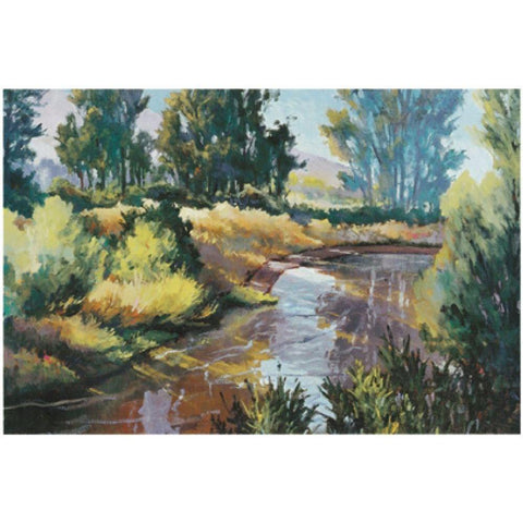 Lazy Stream Black Modern Wood Framed Art Print by Unknown