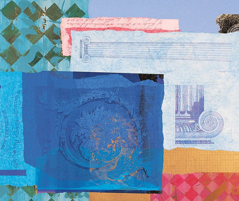 Ionic Abstract II White Modern Wood Framed Art Print with Double Matting by Unknown