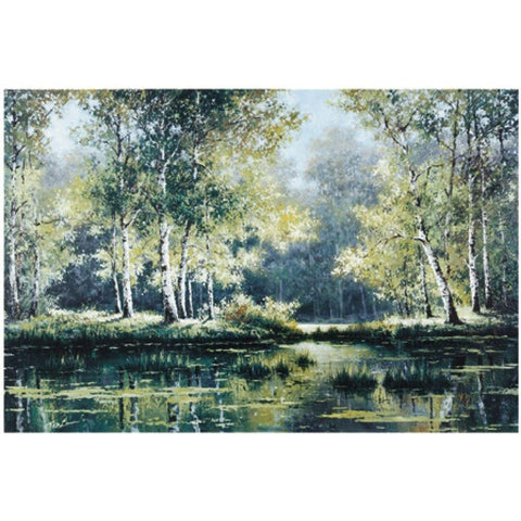 Great Swamp White Modern Wood Framed Art Print by Unknown