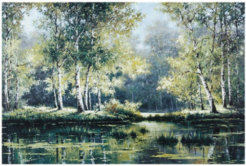 Great Swamp Black Ornate Wood Framed Art Print with Double Matting by Unknown
