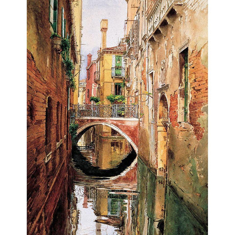 Ponta Veneziano Gold Ornate Wood Framed Art Print with Double Matting by Unknown