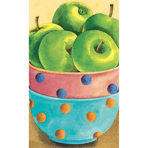 Green Apples Black Modern Wood Framed Art Print with Double Matting by Unknown