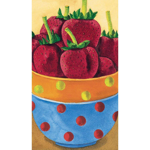 Strawberries White Modern Wood Framed Art Print by Unknown