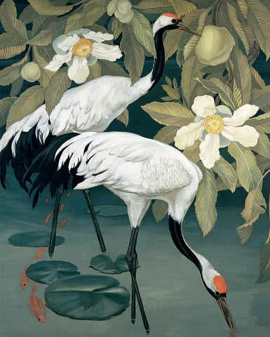 King Fisher Black Ornate Wood Framed Art Print with Double Matting by Unknown