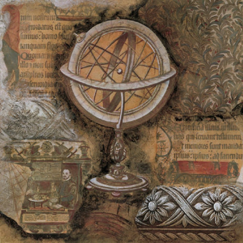 The World I Black Ornate Wood Framed Art Print with Double Matting by Unknown