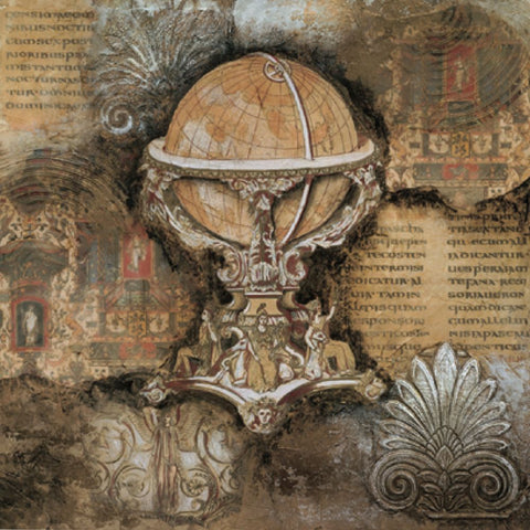 The World II Black Ornate Wood Framed Art Print with Double Matting by Unknown