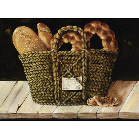 Bread I White Modern Wood Framed Art Print by Unknown