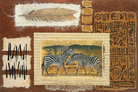 Zebra Safari White Modern Wood Framed Art Print with Double Matting by Unknown